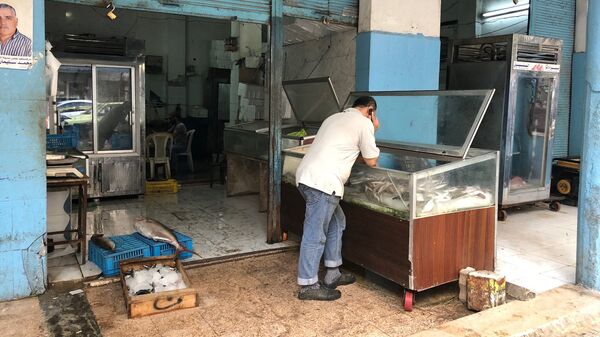 Магазин со свежей рыбой в Латакии, Сирия