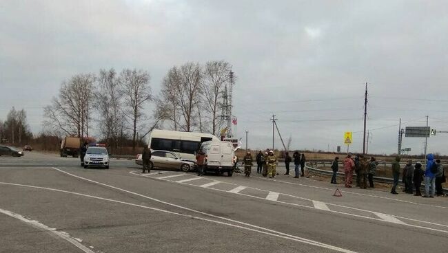 ДТП с участием микроавтобуса и фургона в Ивановской области. 15 ноября 2018