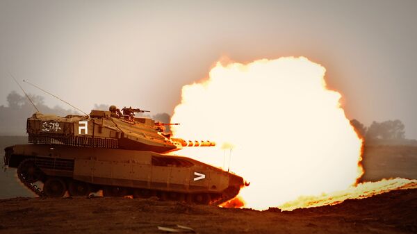 Израильский танк вовремя учений