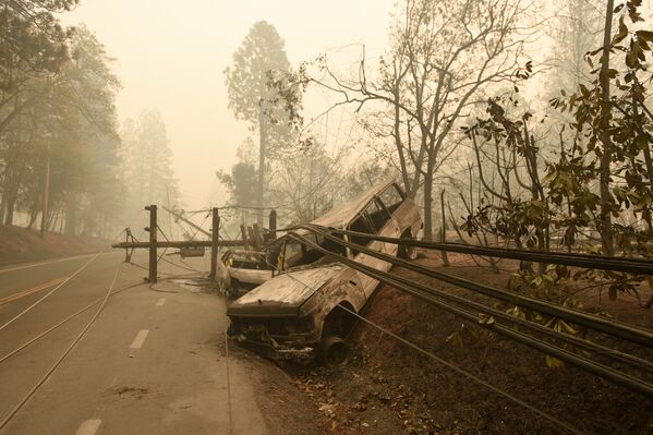 Последствия лесных пожаров в штате Калифорния, США