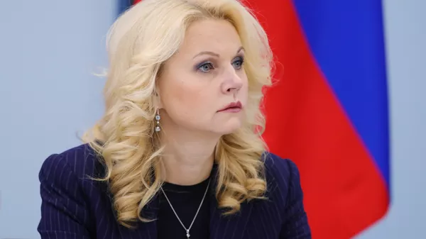 Заместитель председателя правительства РФ Татьяна Голикова на совещании с президентом РФ Владимиром Путиным в Санкт-Петербурге