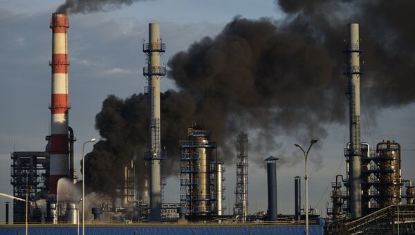 Пожар на Московском нефтеперерабатывающем заводе в Капотне