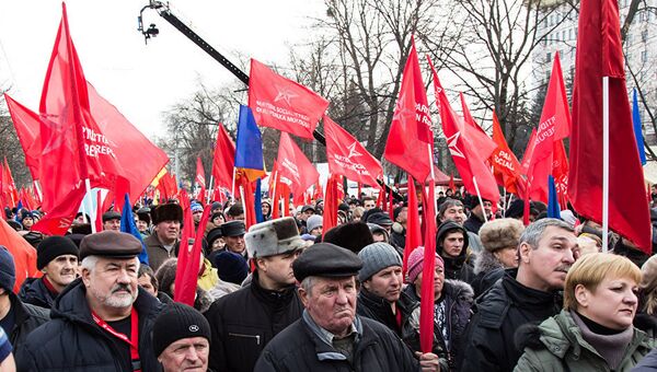 В Кишиневе проходит масштабный митинг социалистов