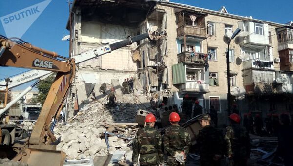 Взрыв в жилом доме в Гяндже, Азербайджан