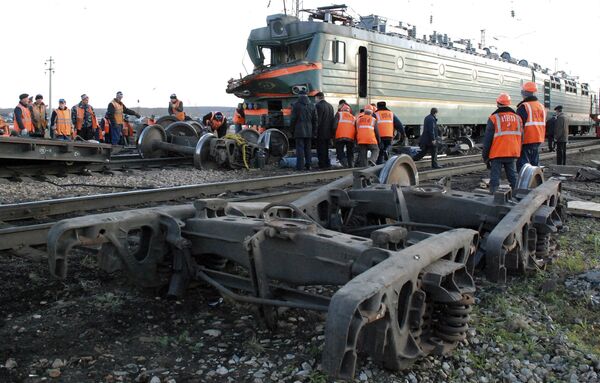 Два грузовых поезда столкнулись на Транссибирской магистрали