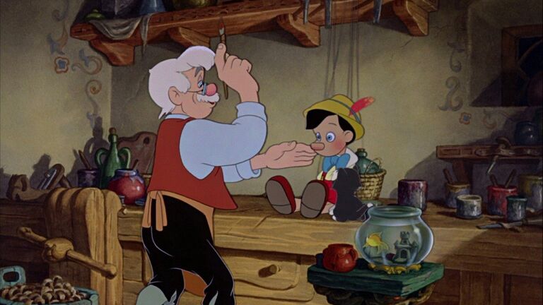 Кадр из мультипликационного фильма Пиноккио (1940)