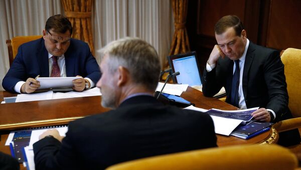 Председатель правительства РФ Дмитрий Медведев проводит совещание о цифровой трансформации транспортного комплекса.  23 ноября 2018