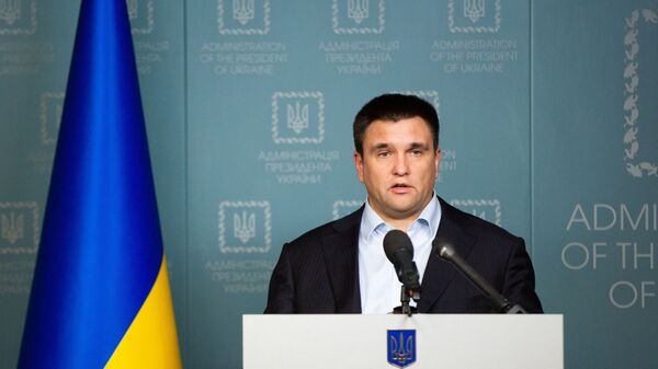 Министр иностранных дел Украины Павел Климкин во время заявления для прессы в Администрации президента Украины в Киеве