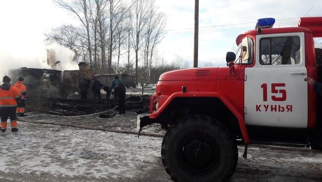 Пожар в жилом доме д. Каськово Куньинского района Псковской области. 27 ноября 2018