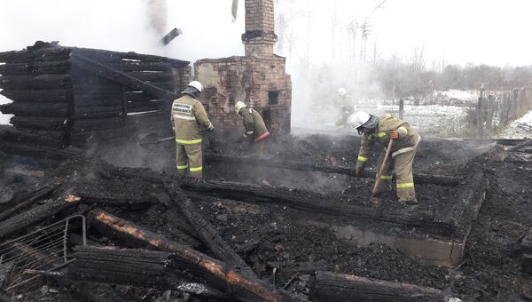 Пожар в жилом доме д. Каськово Куньинского района Псковской области. 27 ноября 2018