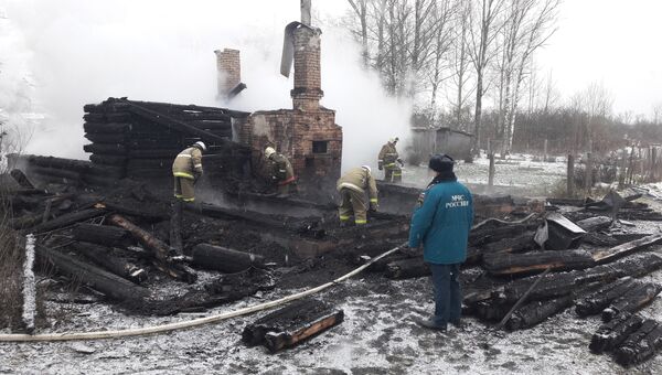 Пожар в жилом доме д. Каськово Куньинского района Псковской области. 27 ноября 2018