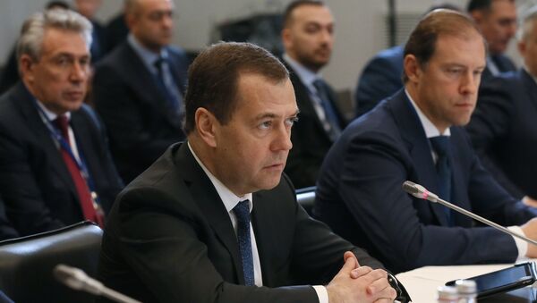 Председатель правительства РФ Дмитрий Медведев на заседании Евразийского межправительственного совета в расширенном составе с участием делегаций. 27 ноября 2018