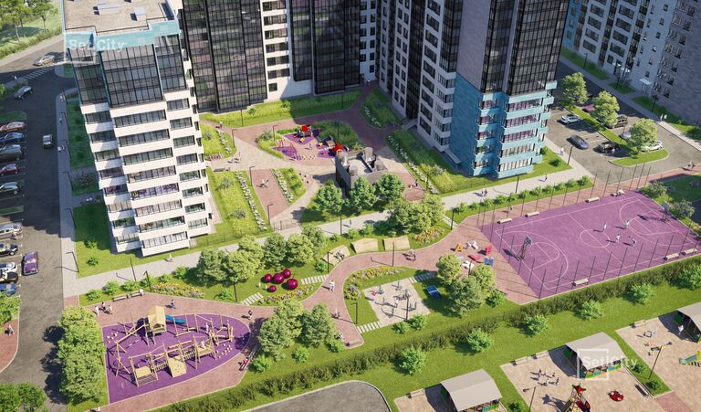 В ЖК ArtLine в Приморском предусмотрены дворы без машин, в центре расположится общественное арт-пространство