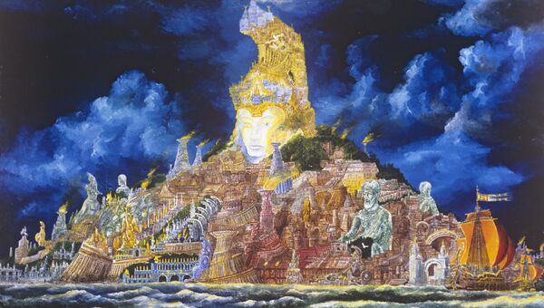 Репродукция картины Атлантида художника Владимира Смирнова. 1979 год.