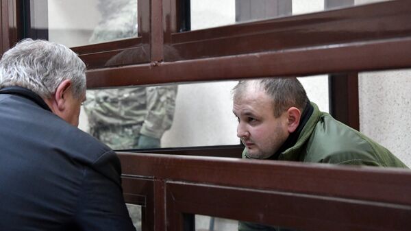 Задержанный старший матрос Юрий Безъязычный в суде Симферополя. 28 ноября 2018