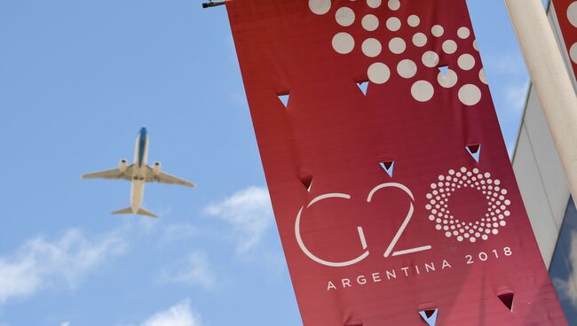 Символика саммита G20 в Буэнос-Айресе, Аргентина. Архивное фото