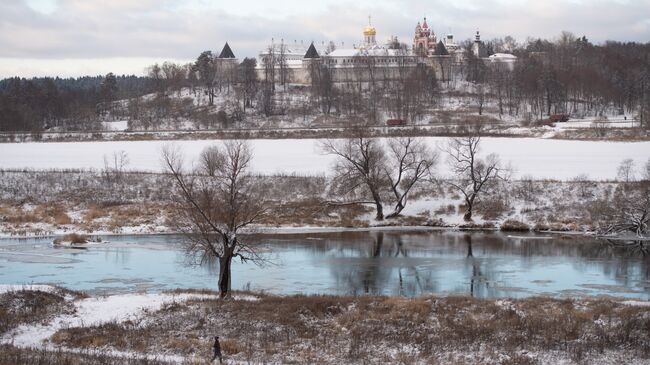 Вид на Саввино-Сторожевский монастырь в Звенигороде с Мясиной горы
