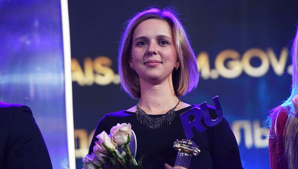 Начальник отдела дирекции государственных интернет-проектов медиагруппы Мария Ферсман на церемонии вручения «Премии Рунета-2018»