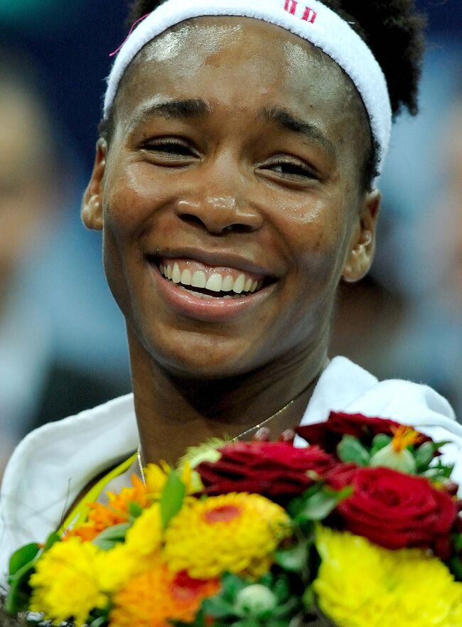 Винус Усльямс после победы на турнире в Цюрихе