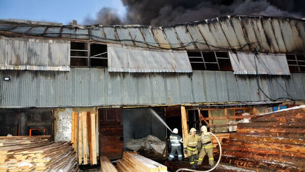 Пожар на складе в Саранске