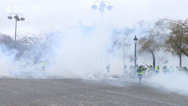 Беспорядки в Париже: полиция применила слезоточивый газ против митингующих