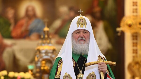 Патриарх Московский и всея Руси Кирилл проводит Божественную литургию в Храме Христа Спасителя. 2 декабря 2018