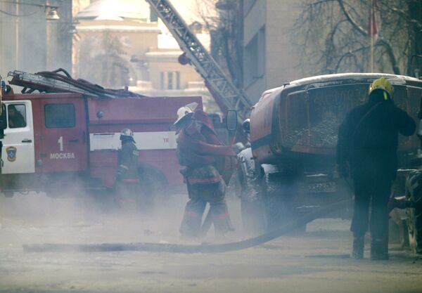 Тушение пожара в Москве