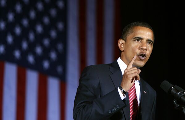 Кандидат в президенты США Барак Обама во время выступления в штате Огайо