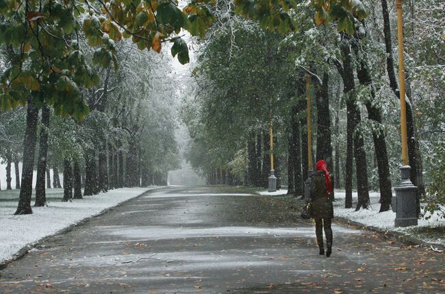 Первый снег в Москве