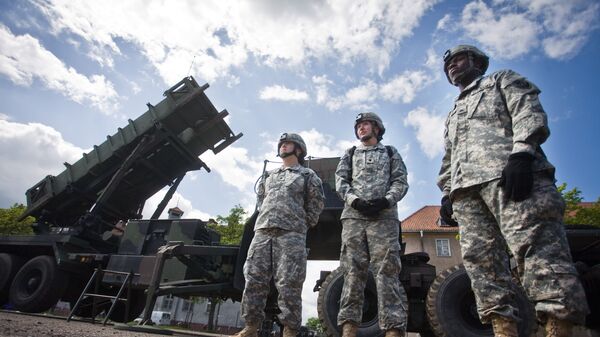 Батарея американских ракет ПВО Пэтриот в районе польского города Моронг