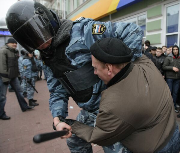 Несанкционированный «Русский марш» в Москве