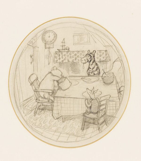 Оригинальный рисунок для книги о приключениях медвежонка Винни-Пуха продан во вторник на лондонском аукционе Бонэмс (Bonhams)