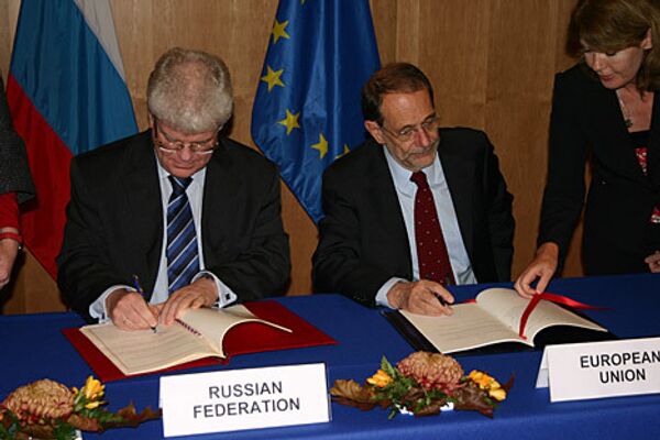 Подписание соглашения  между ЕС и РФ в Брюсселе
