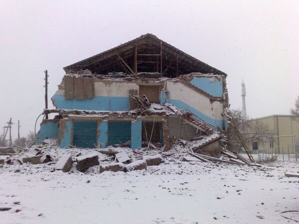 Здание обрушившейся средней школы в селе Беляевка