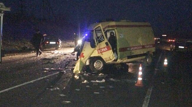 ДТП с участием автомобиля скорой помощи в Краснодарском крае