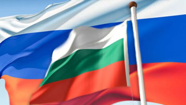 Флаг России и Болгарии