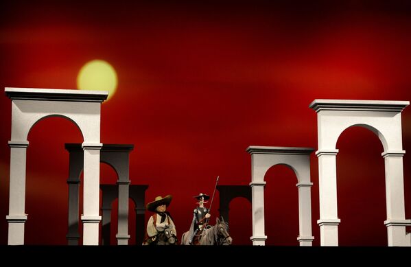 Генеральная репетиция спектакля Дон Кихот на сцене Театра кукол имени С.В. Образцова в Москве