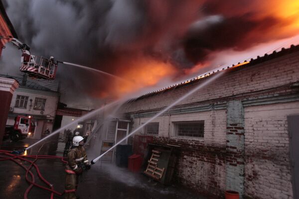 Пожар на рынке Каширский двор 