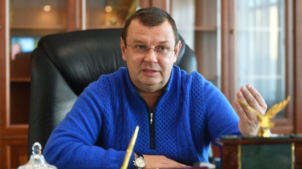 Руководитель Государственного бюджетного учреждения (ГБУ) города Москвы Автомобильные дороги Александр Орешкин во время интервью