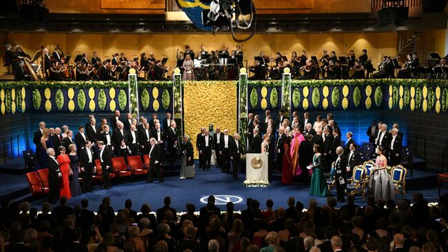 Церемония вручения Нобелевской премии в Стокгольме, Швеция. 10 декабря 2018