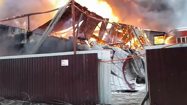 Пожар на мебельной фабрике в Щелково. 11 декабря 2018