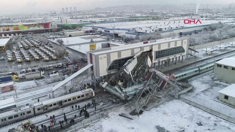 Крушение высокоскоростного поезда в Анкаре, Турция. 13 декабря 2018