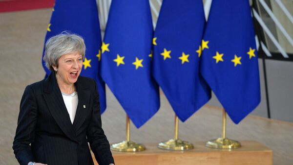 Премьер-министр Великобритании Тереза Мэй на саммите Европейского совета в Брюсселе