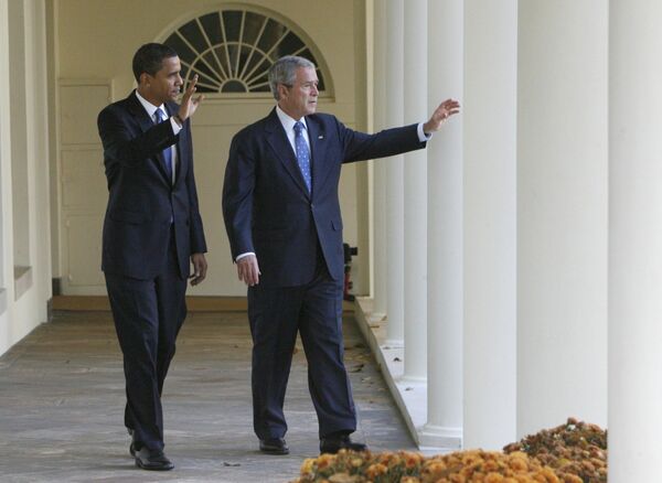 Джордж Буш и Барак Обама в Белом доме