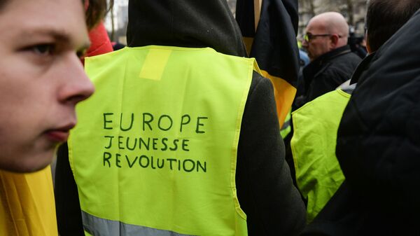 Акция протеста Жёлтых жилетов в Брюсселе