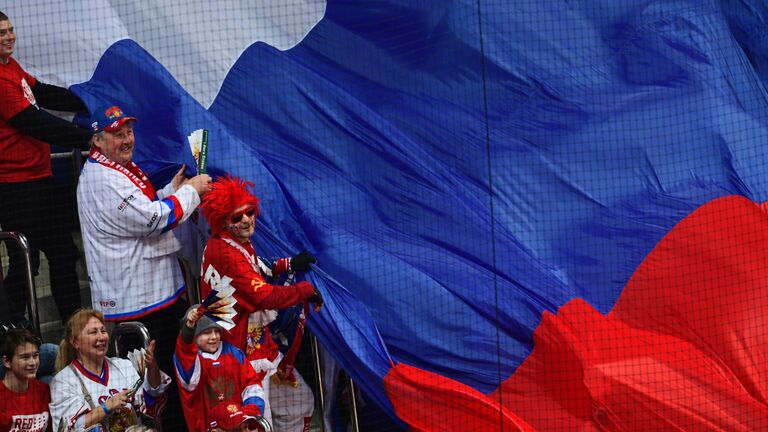 Болельщики сборной России во время матча