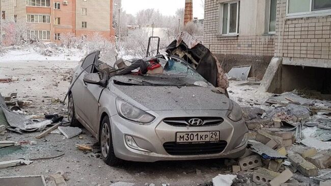 На месте взрыва бытового газа в Вологде. 16 декабря 2018