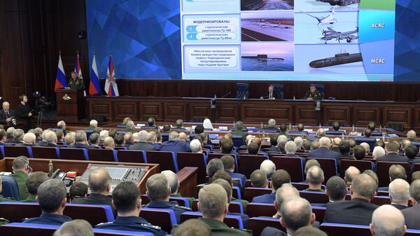  Владимир Путин на расширенном заседании коллегии министерства обороны РФ. 18 декабря 2018