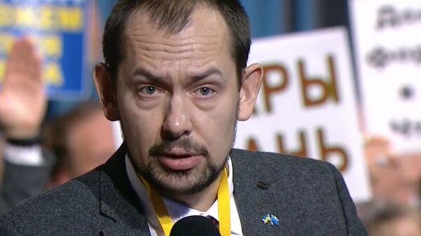 Украинский журналист Роман Цимбалюк на ежегодной большой пресс-конференции президента РФ Владимира Путина