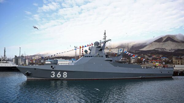 Головной патрульный корабль проекта 22160 Василий Быков на Новороссийской военно-морской базе. 20 декабря 2018